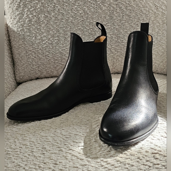 Bally Men's Westley Grained Leather Chelsea Boots Black Size 7